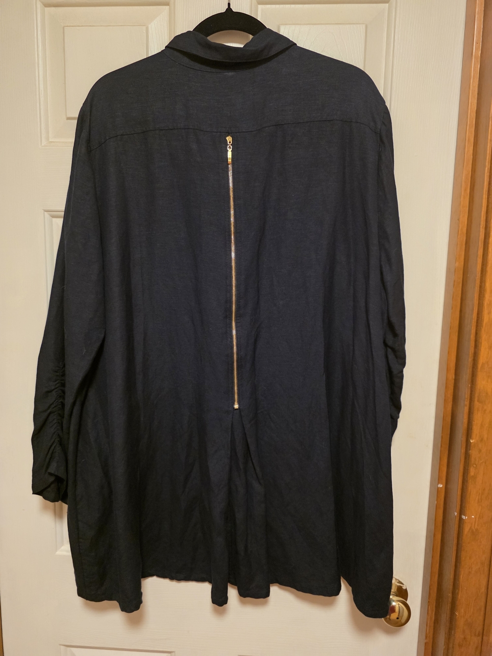 Soft Surroundings Button Down Zipper Back Linen Blend Top Size 3x